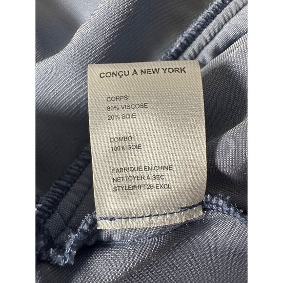 Intermix Blue Velvet Top Size 4 Long Sleeve Peplum Tie Front Boho Fairy Goth - Picture 9 of 15